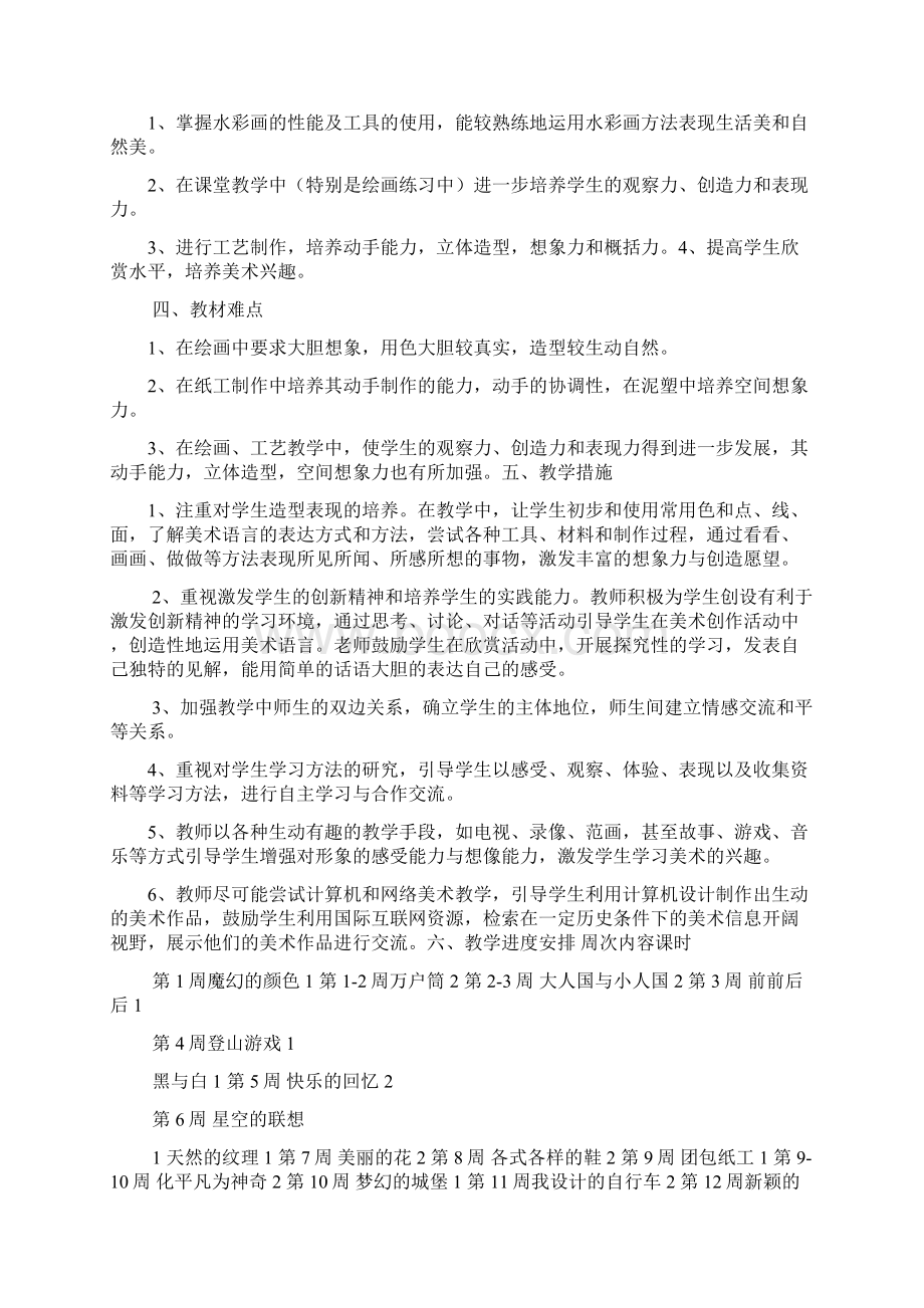 人教版三年级上册美术教学工作总结.docx_第2页