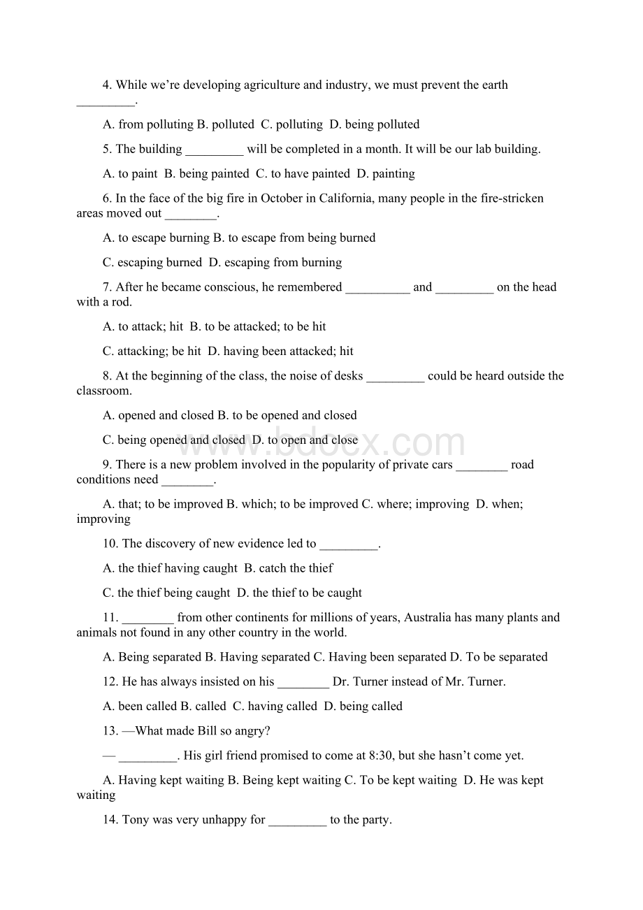 人教版新课标选修7units+15+重点语法练习Ving被动语态定语从句学生版和教师版.docx_第2页