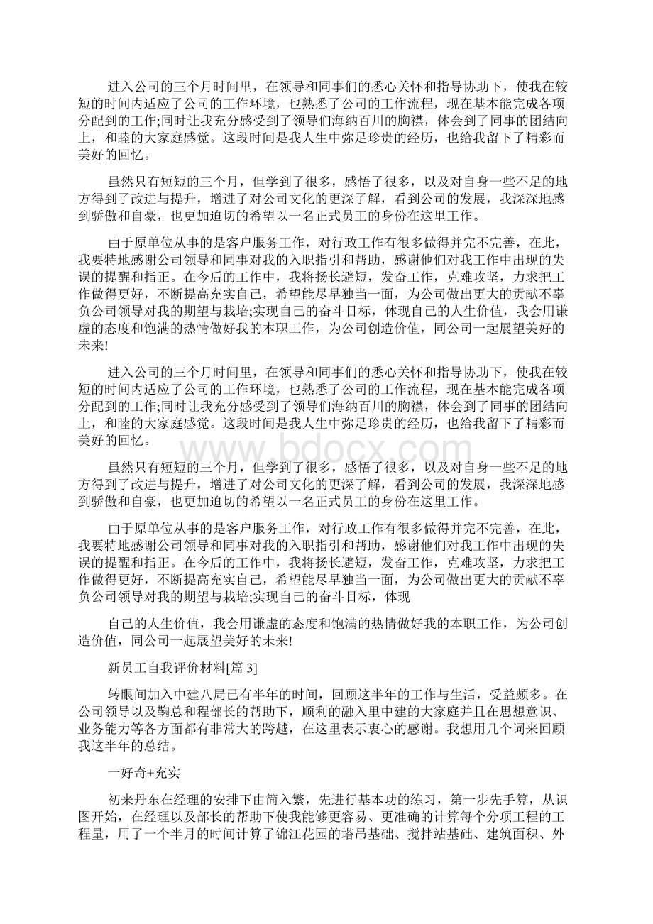 新员工自我评价材料Word文件下载.docx_第2页