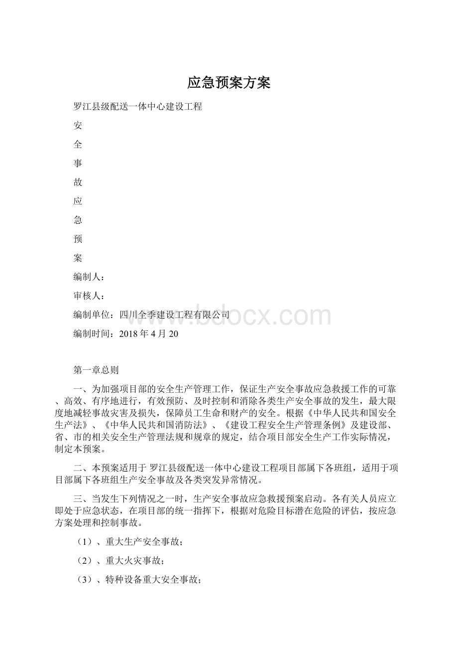 应急预案方案Word格式文档下载.docx