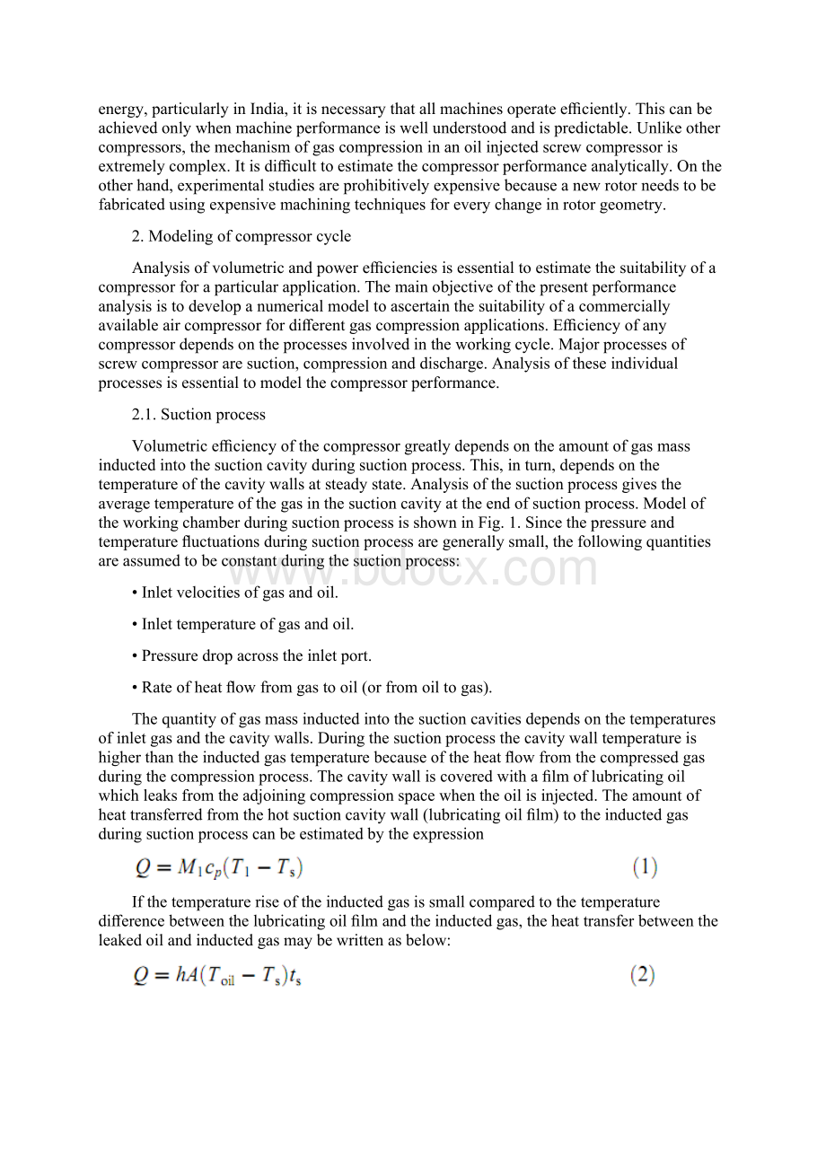 外文翻译注油式回转双螺杆压缩机工作循环数学模型的建立节选.docx_第2页