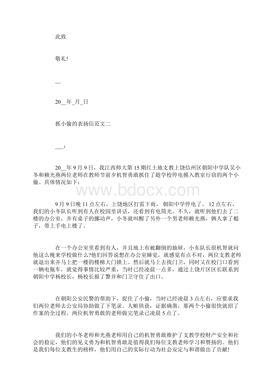 关于抓小偷的表扬信怎么写文档格式.docx_第2页