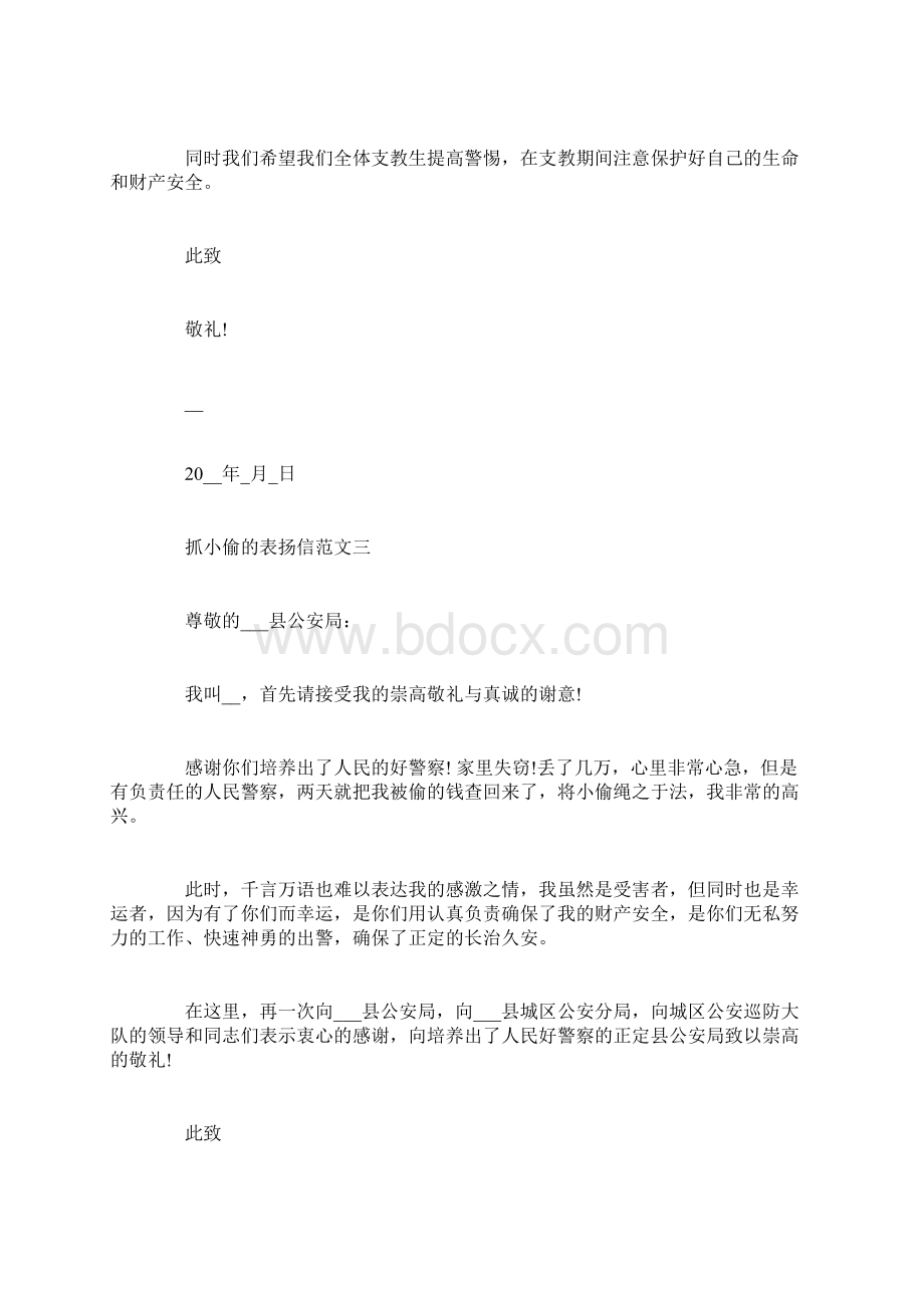 关于抓小偷的表扬信怎么写文档格式.docx_第3页