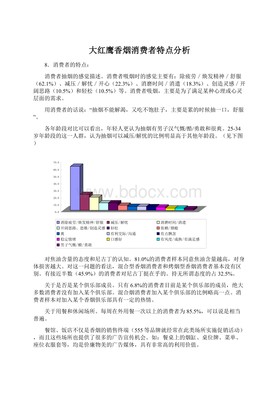 大红鹰香烟消费者特点分析Word文档格式.docx