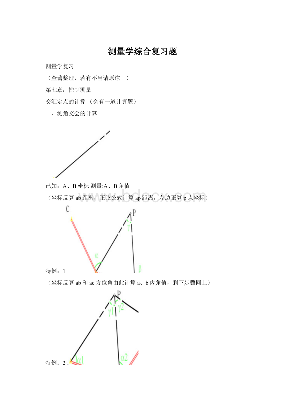 测量学综合复习题Word文件下载.docx