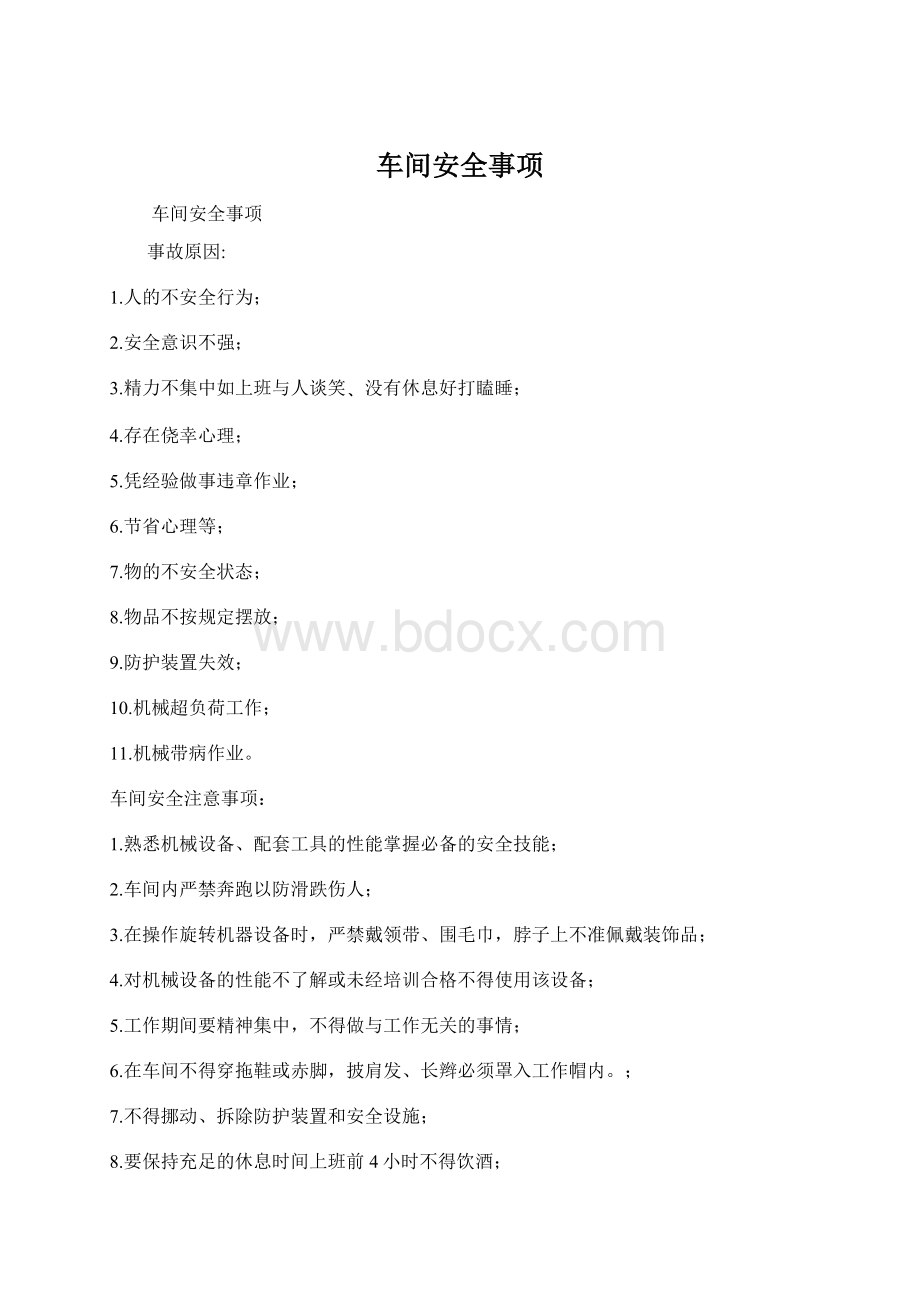 车间安全事项.docx_第1页