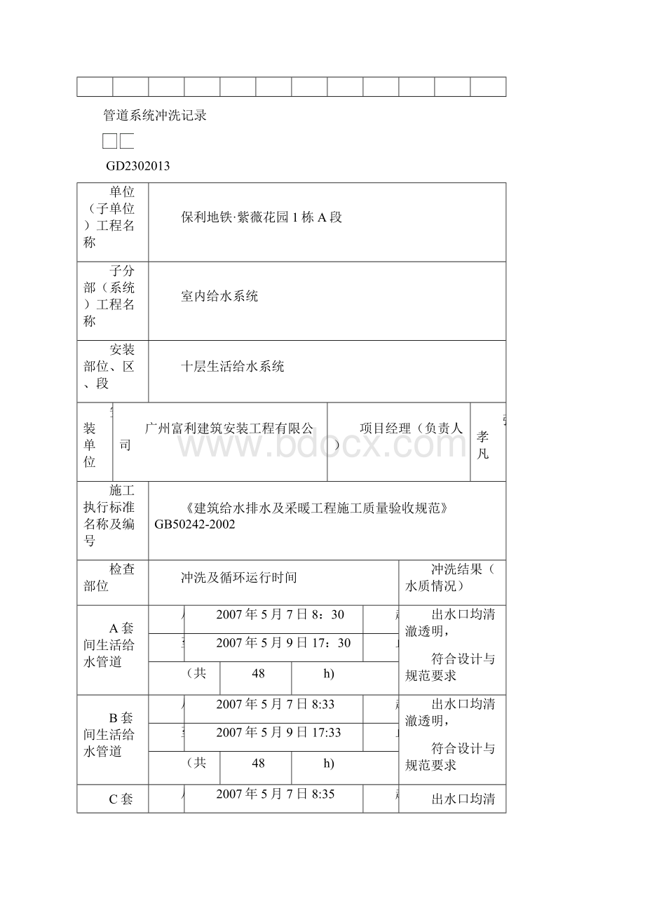 管道系统冲洗记录.docx_第3页