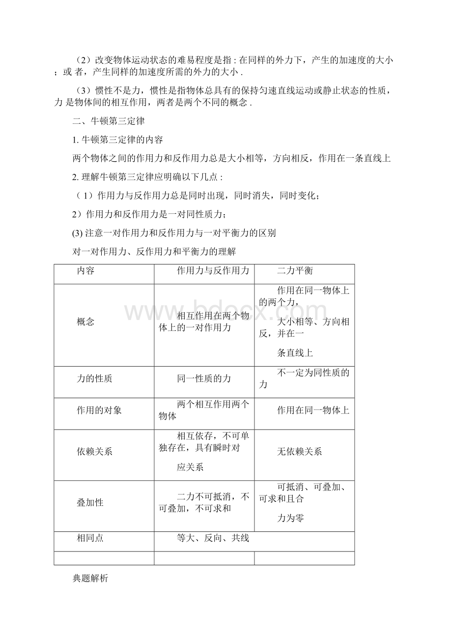 牛顿三大定律知识点与例题1.docx_第2页