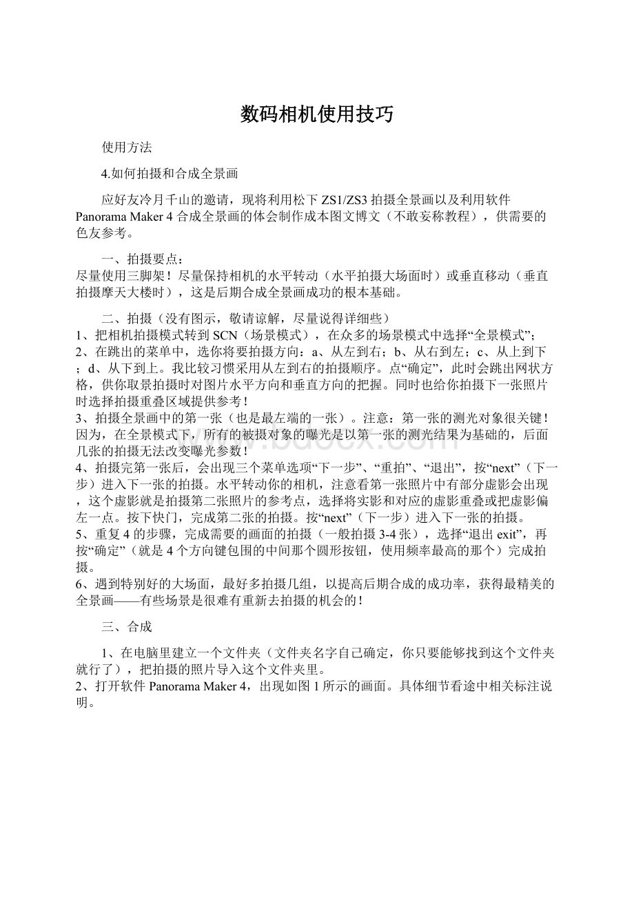 数码相机使用技巧Word格式文档下载.docx