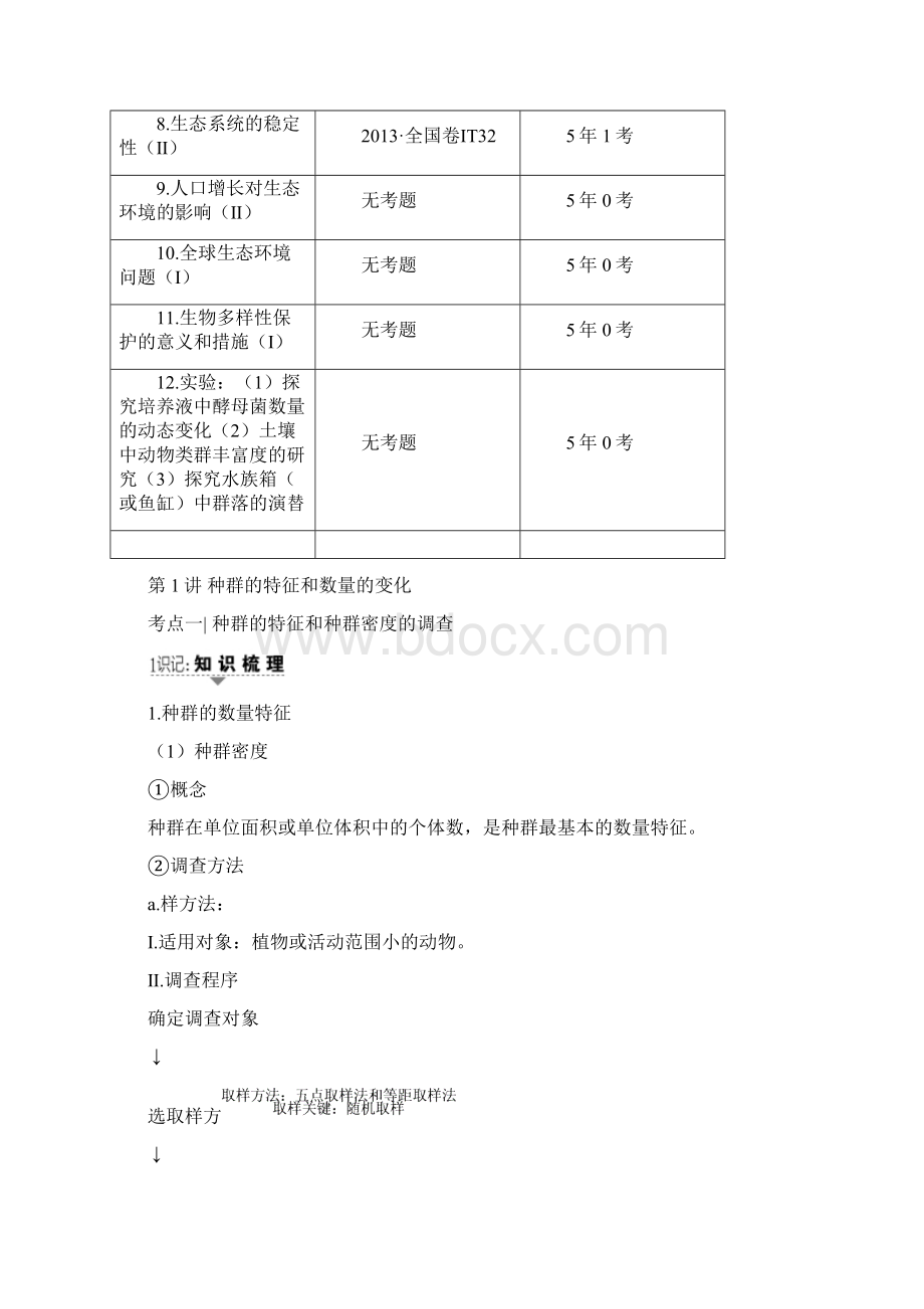 届高三生物一轮复习第9单元第1讲种群的特征和数量的变化讲义新人教版必修3.docx_第2页