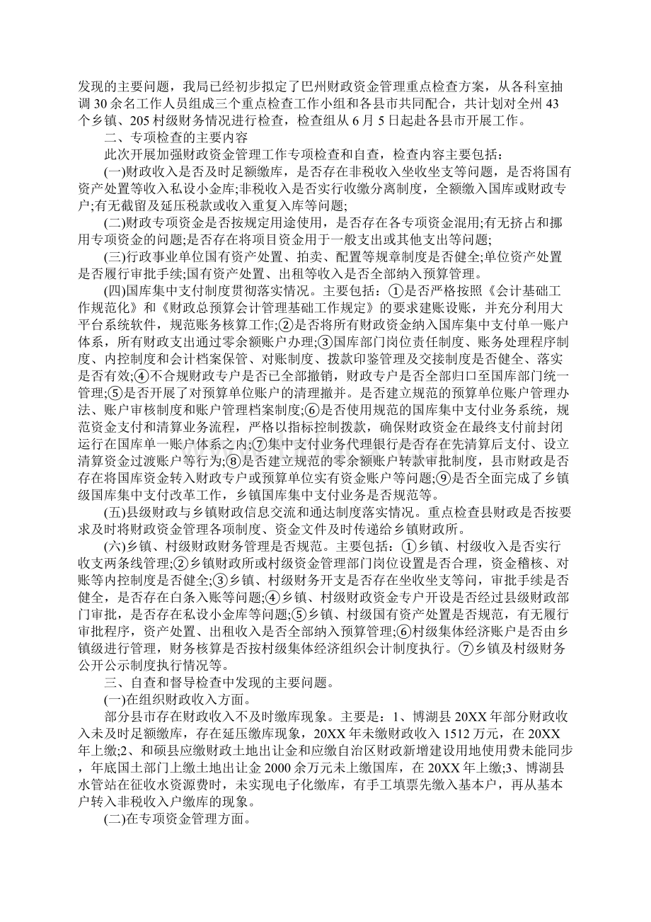 财务专项资金自查报告范文.docx_第2页