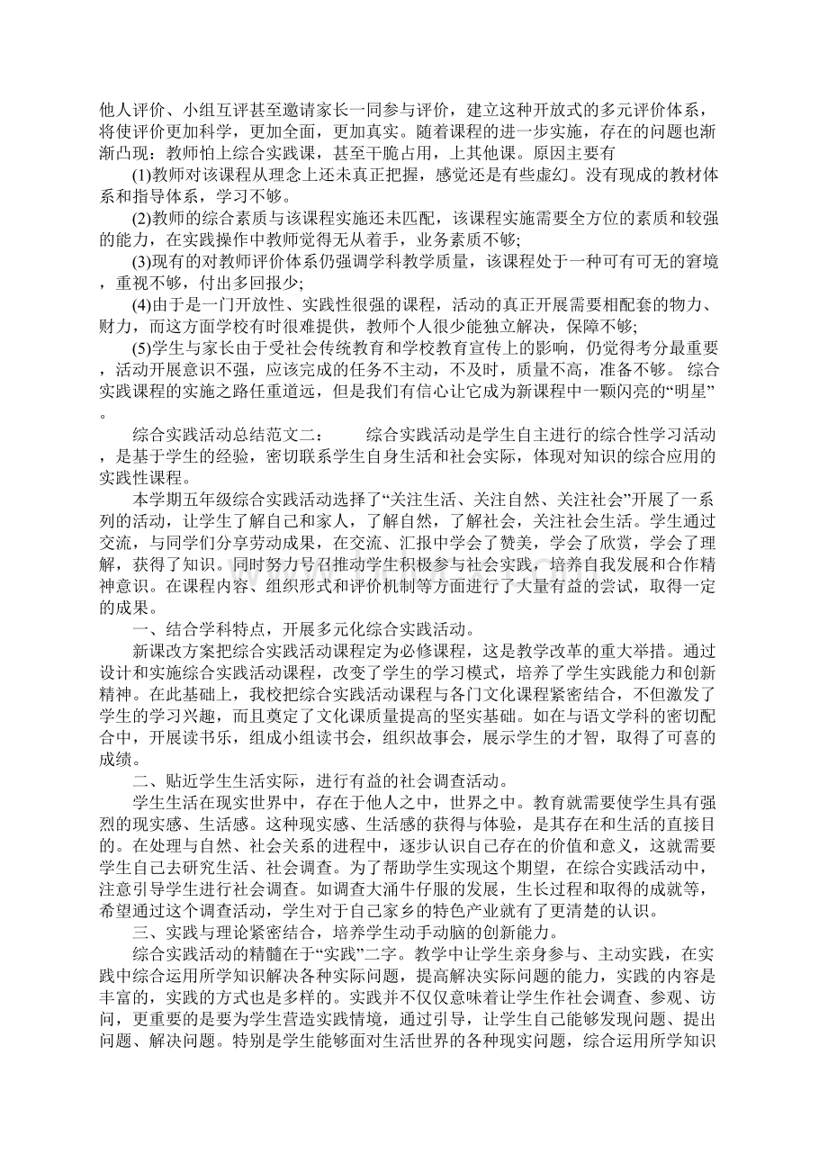 最新综合实践活动总结3篇Word格式.docx_第2页