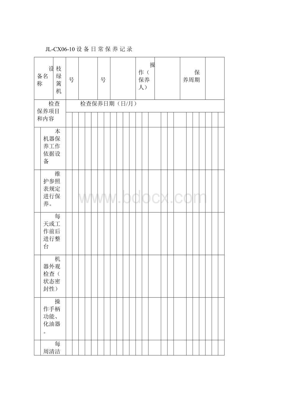 设备日常保养记录模板.docx_第3页