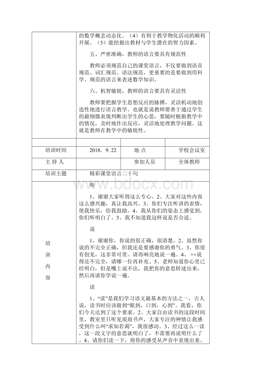 xx小学教师培训记录Word格式文档下载.docx_第3页