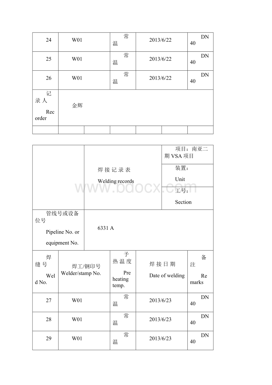 焊接记录表Word格式文档下载.docx_第3页