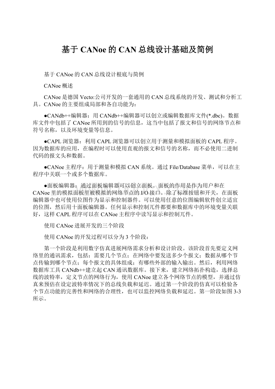 基于CANoe的CAN总线设计基础及简例.docx_第1页