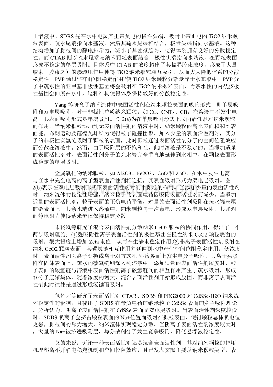 关于表面活性剂对水基纳米流体特性影响的研究进展.docx_第3页