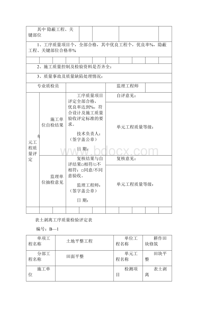 田面平整单元工程质量检验评定表8个.docx_第2页