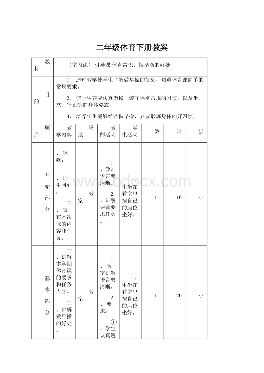 二年级体育下册教案.docx_第1页