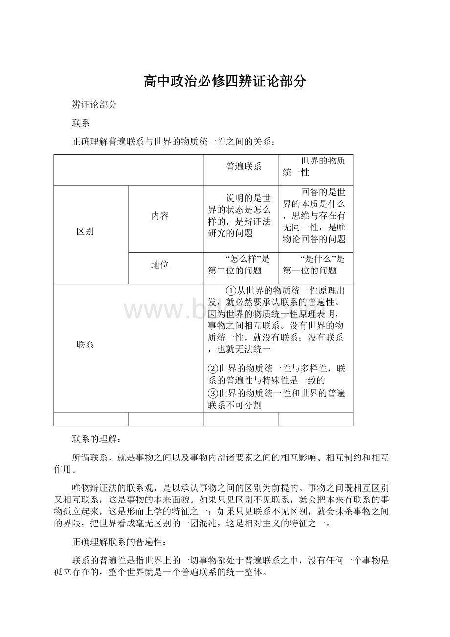 高中政治必修四辨证论部分.docx