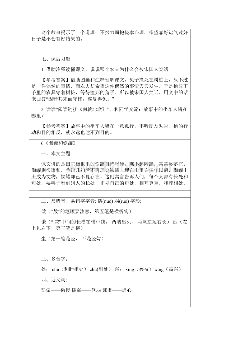 统编语文三年级下册第2单元 地毯式自主学习过关自查Word文档格式.docx_第3页