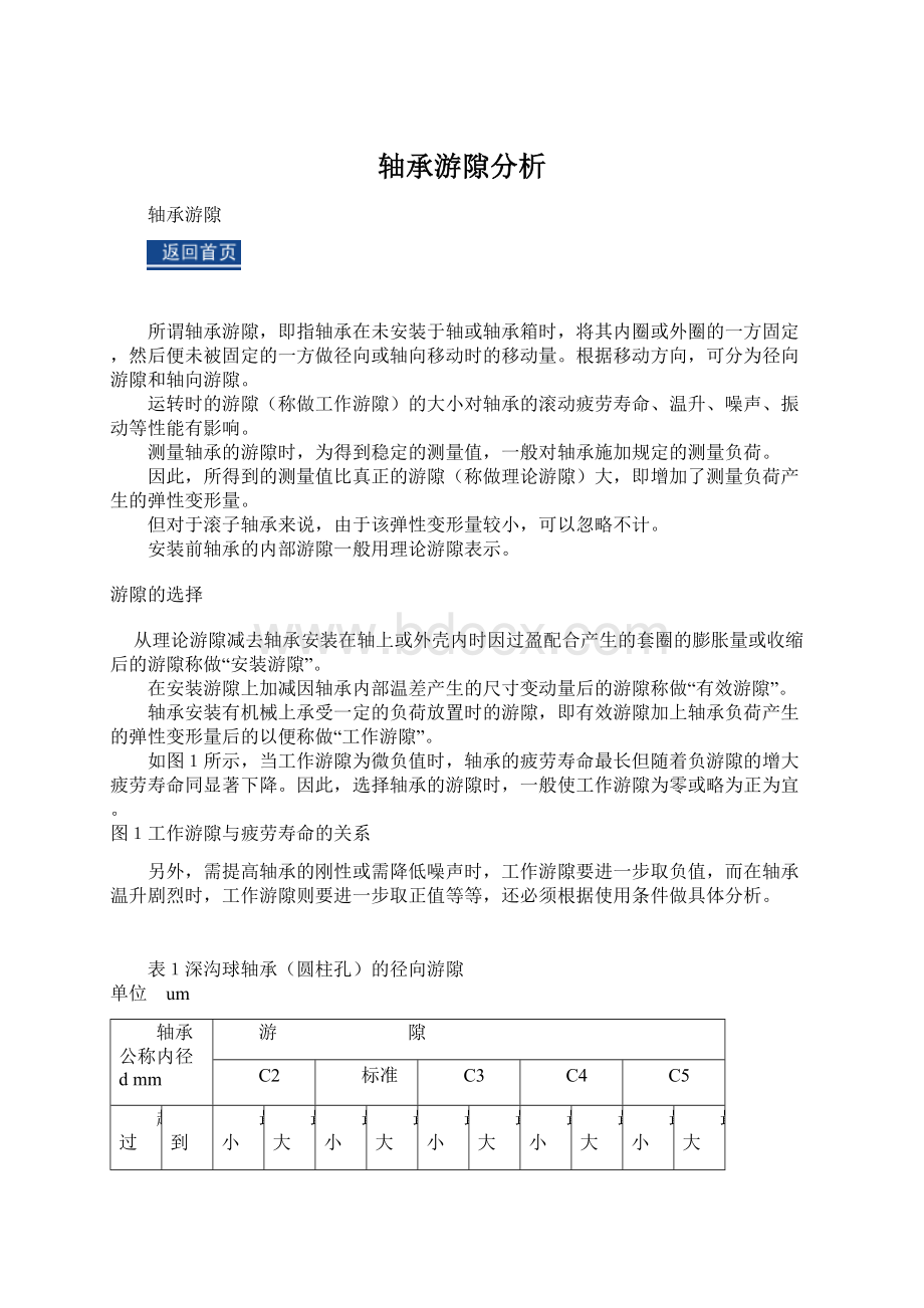 轴承游隙分析Word下载.docx