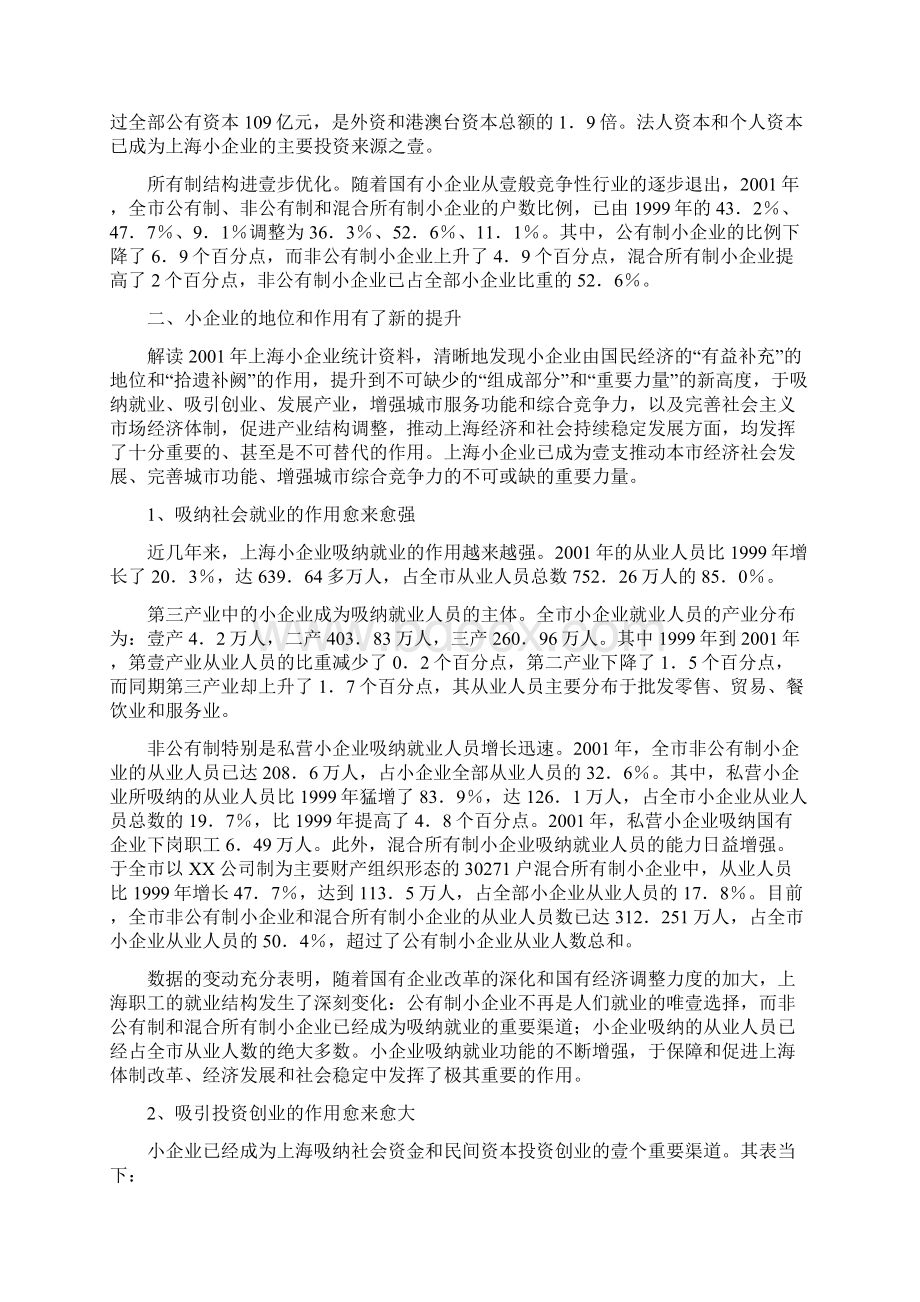 发展战略上海小企业改革和发展情况分析Word文档格式.docx_第2页