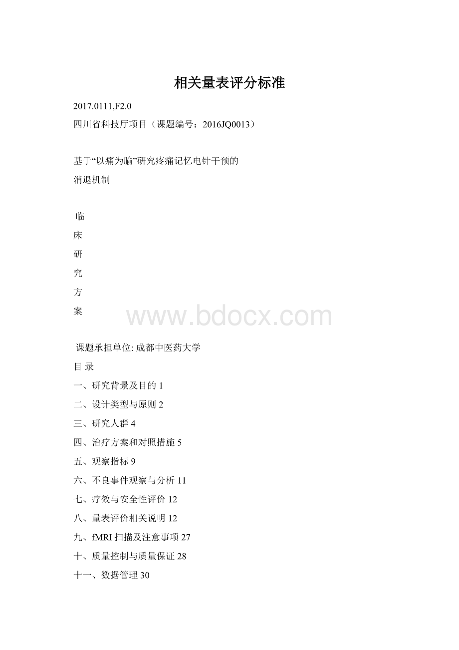 相关量表评分标准Word文档格式.docx