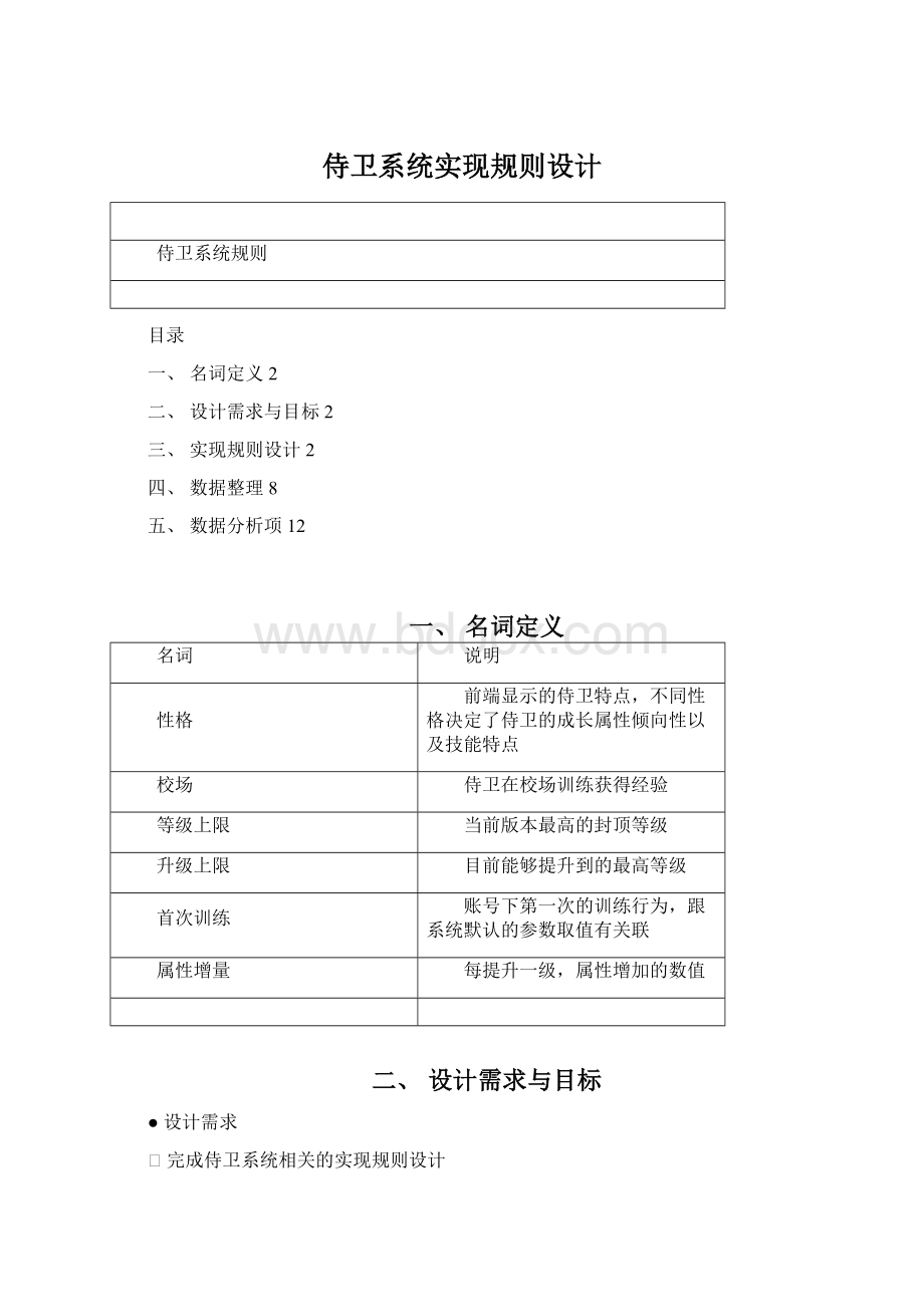 侍卫系统实现规则设计Word下载.docx