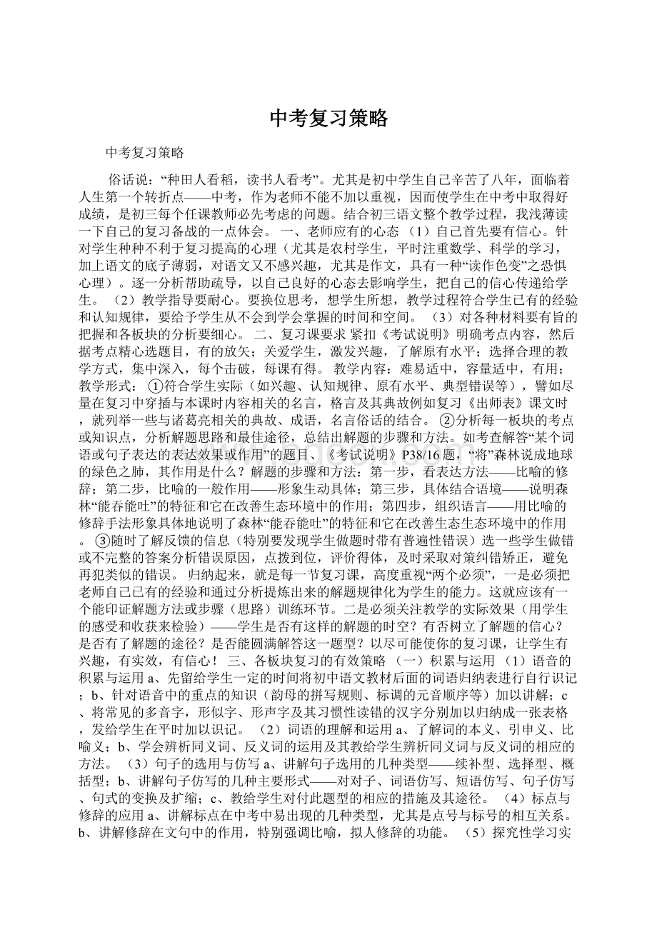 中考复习策略.docx_第1页