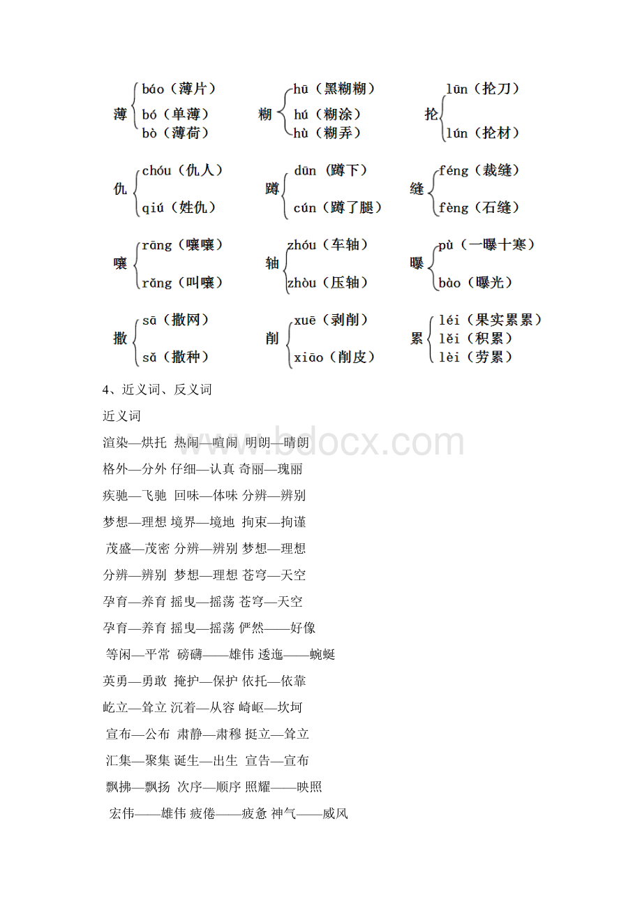 部编版六年级语文上册基础知识复习资料Word下载.docx_第3页