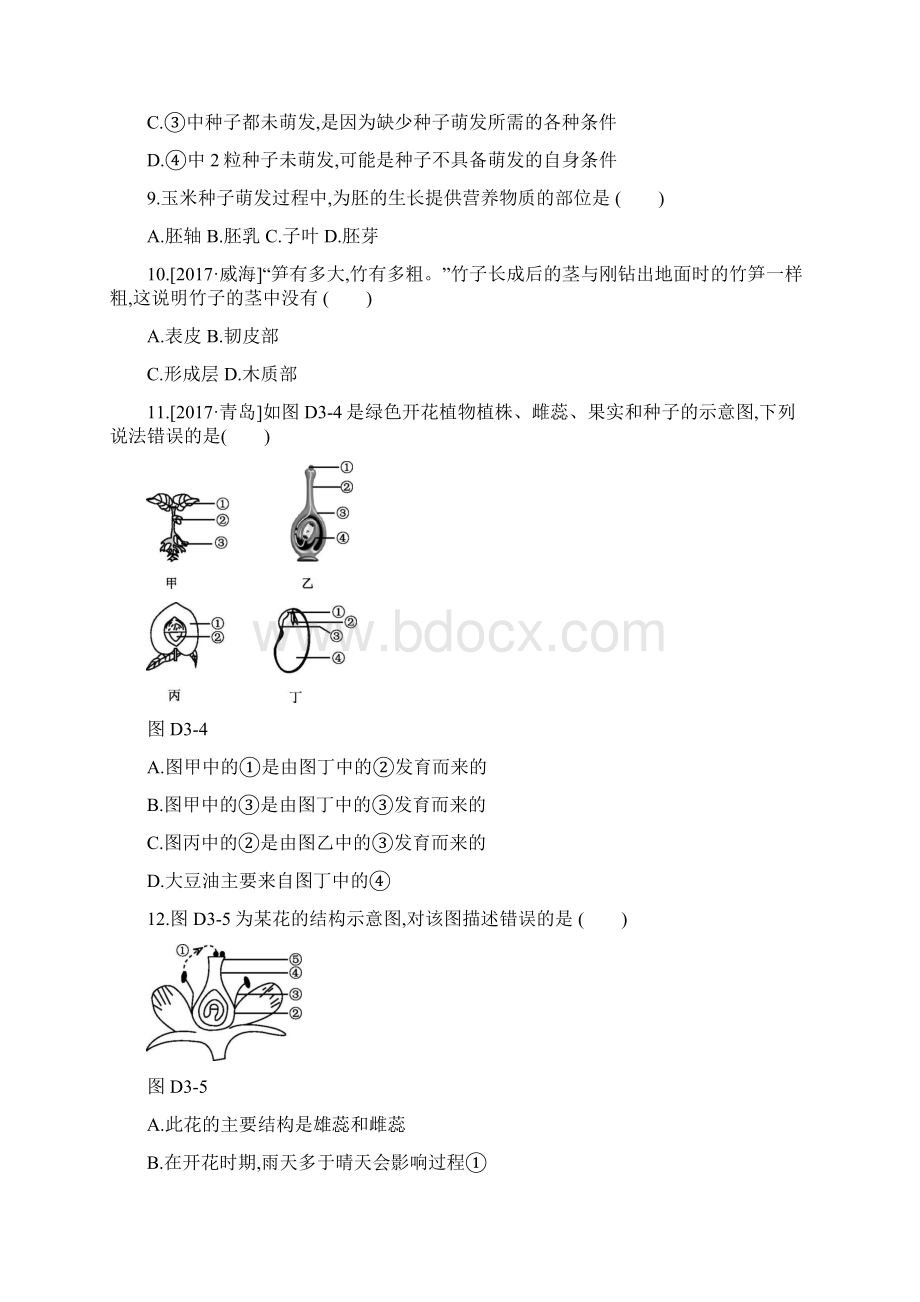 新人教版中考七上复习分册练习题3生物.docx_第3页