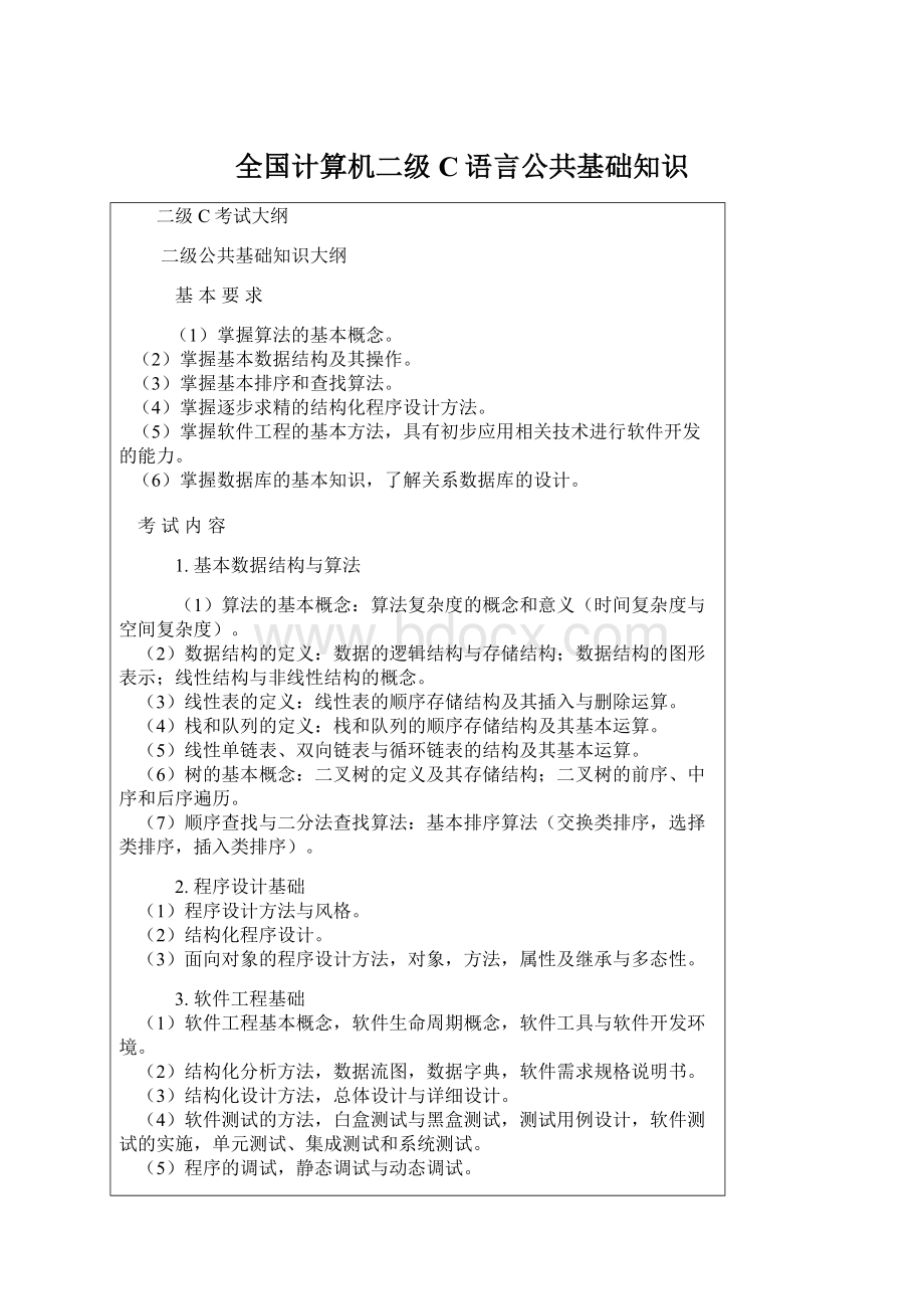 全国计算机二级C语言公共基础知识.docx