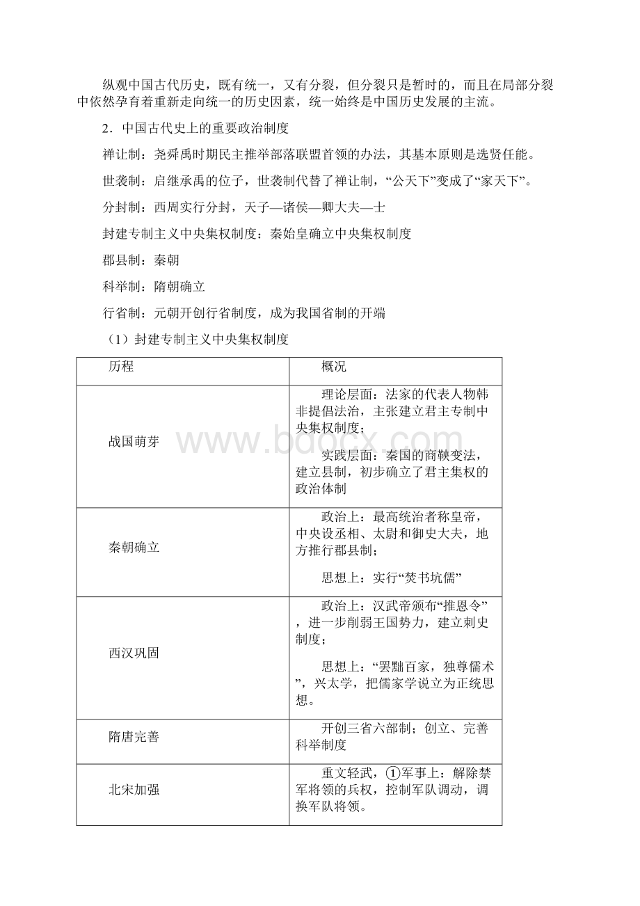 人教版中考历史二轮复习专题1中国古代的政治经济发展知识点总结附练习及答案.docx_第3页