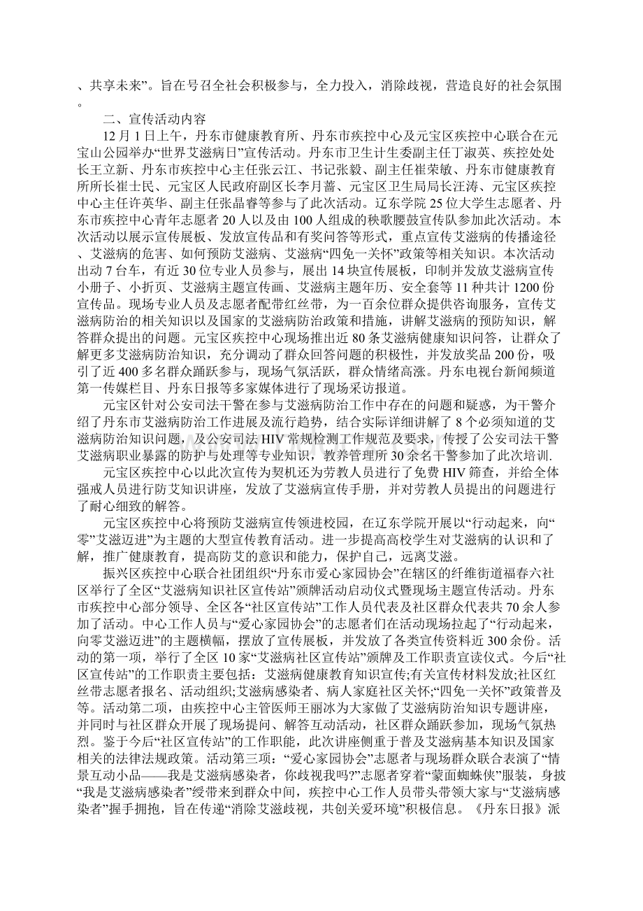 关于艾滋病日宣传活动总结.docx_第2页