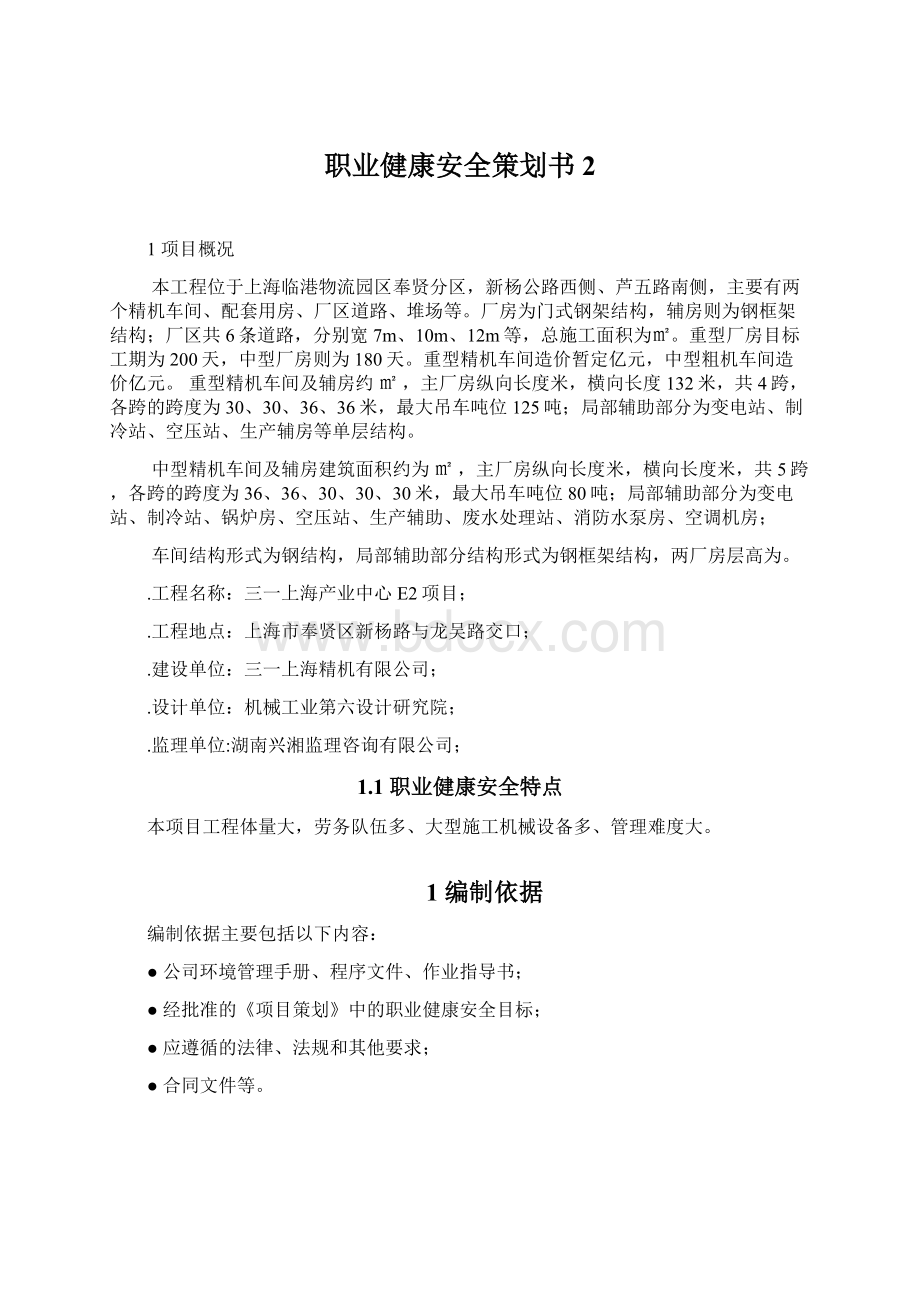 职业健康安全策划书 2.docx_第1页