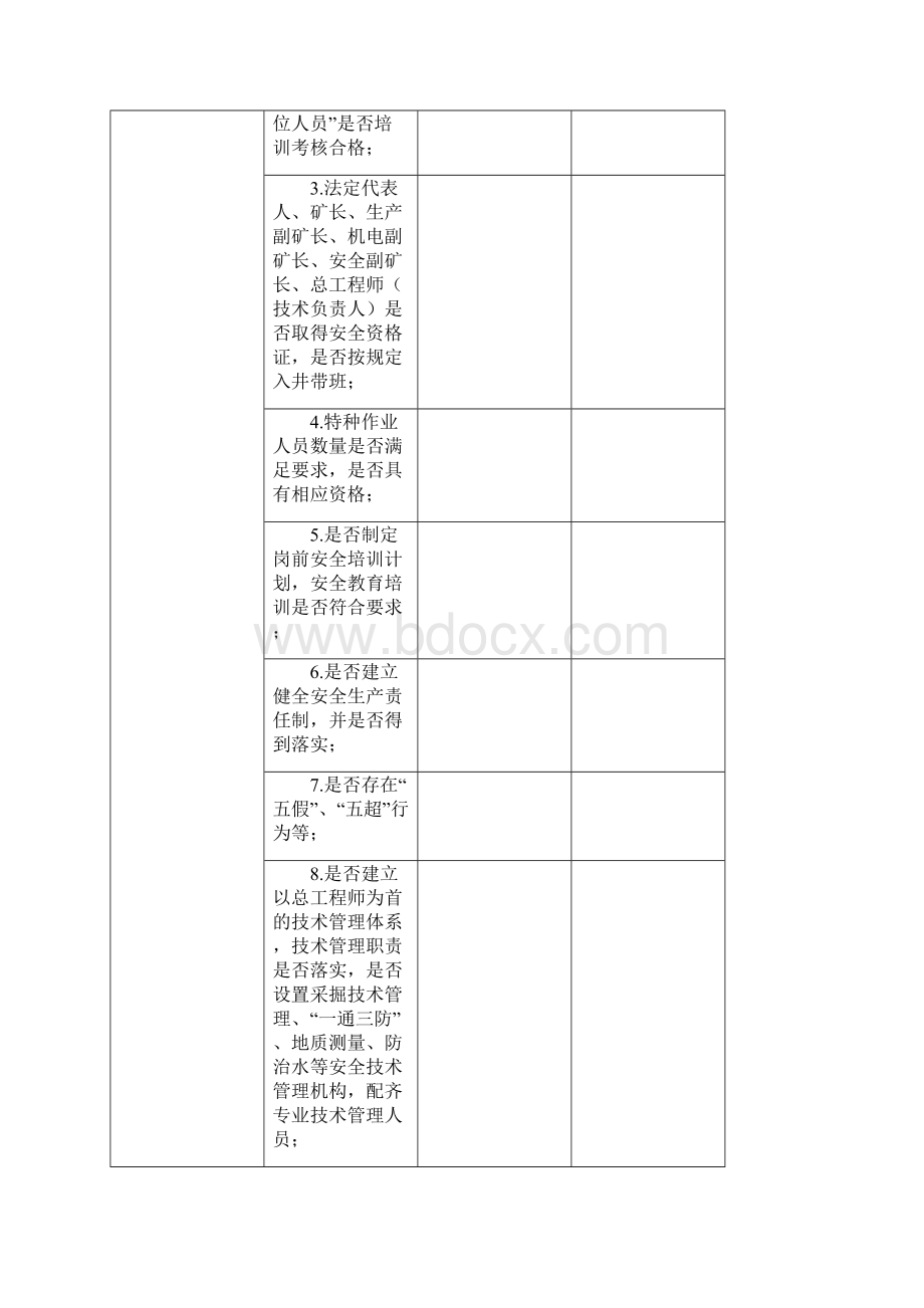 煤矿平安重点检查项目和内容明细表.docx_第2页