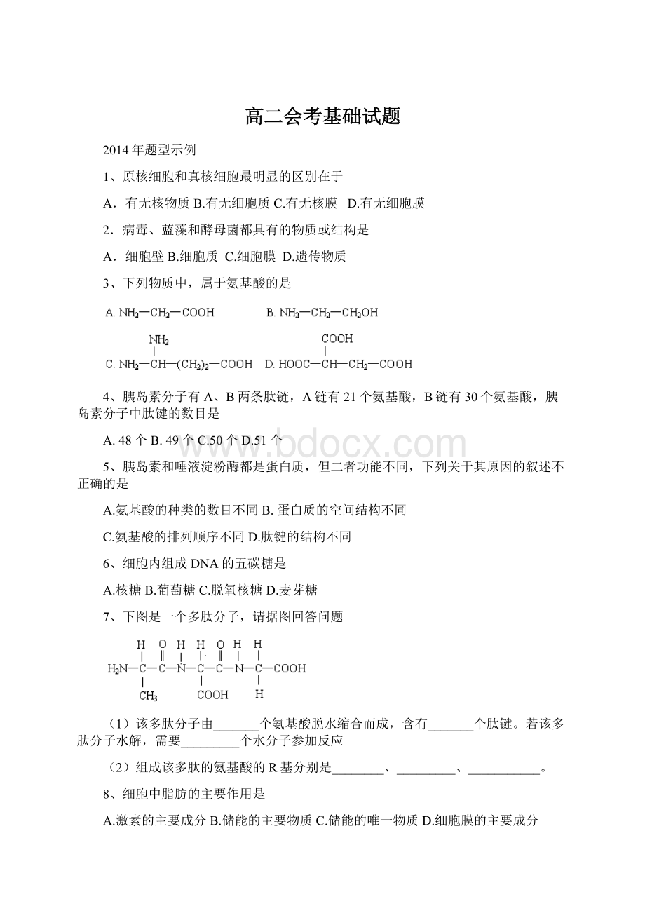 高二会考基础试题.docx_第1页