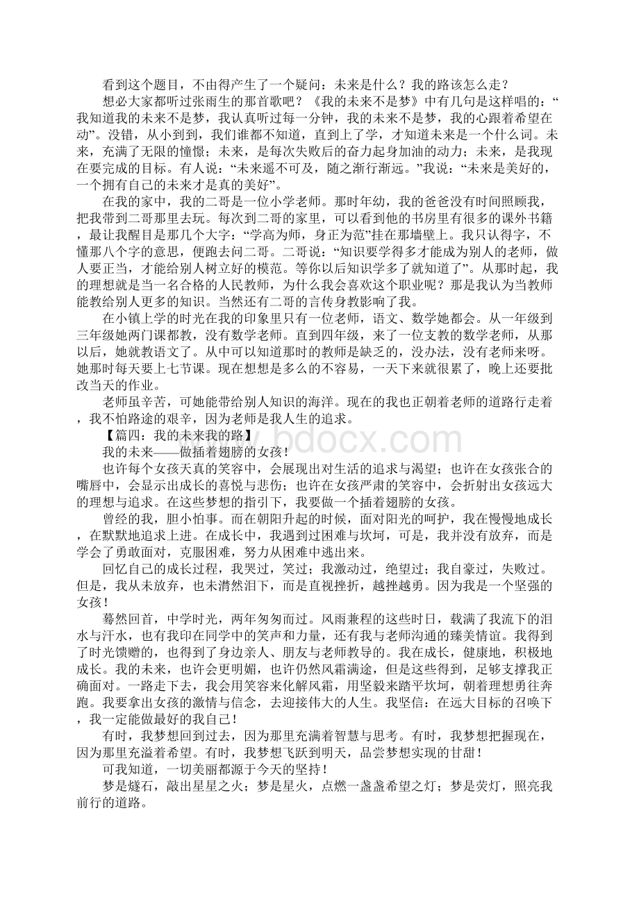 我的未来我的路作文600字Word文档下载推荐.docx_第2页