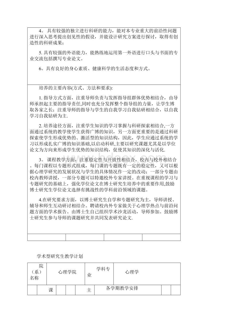 完整word版华南师范大学心理学院学术型博士研究生培养方案.docx_第2页