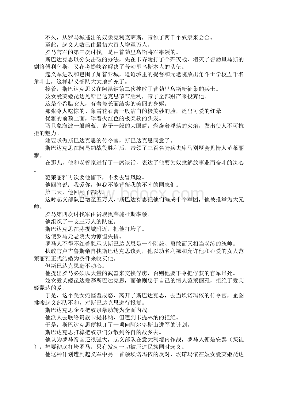 名著梗概《斯巴达克思》Word文件下载.docx_第3页