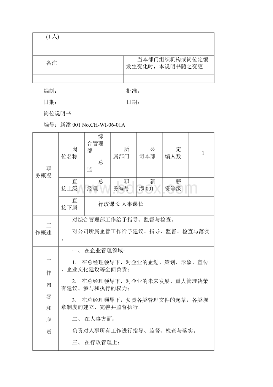 综合管理系统部部门职责说明书.docx_第3页