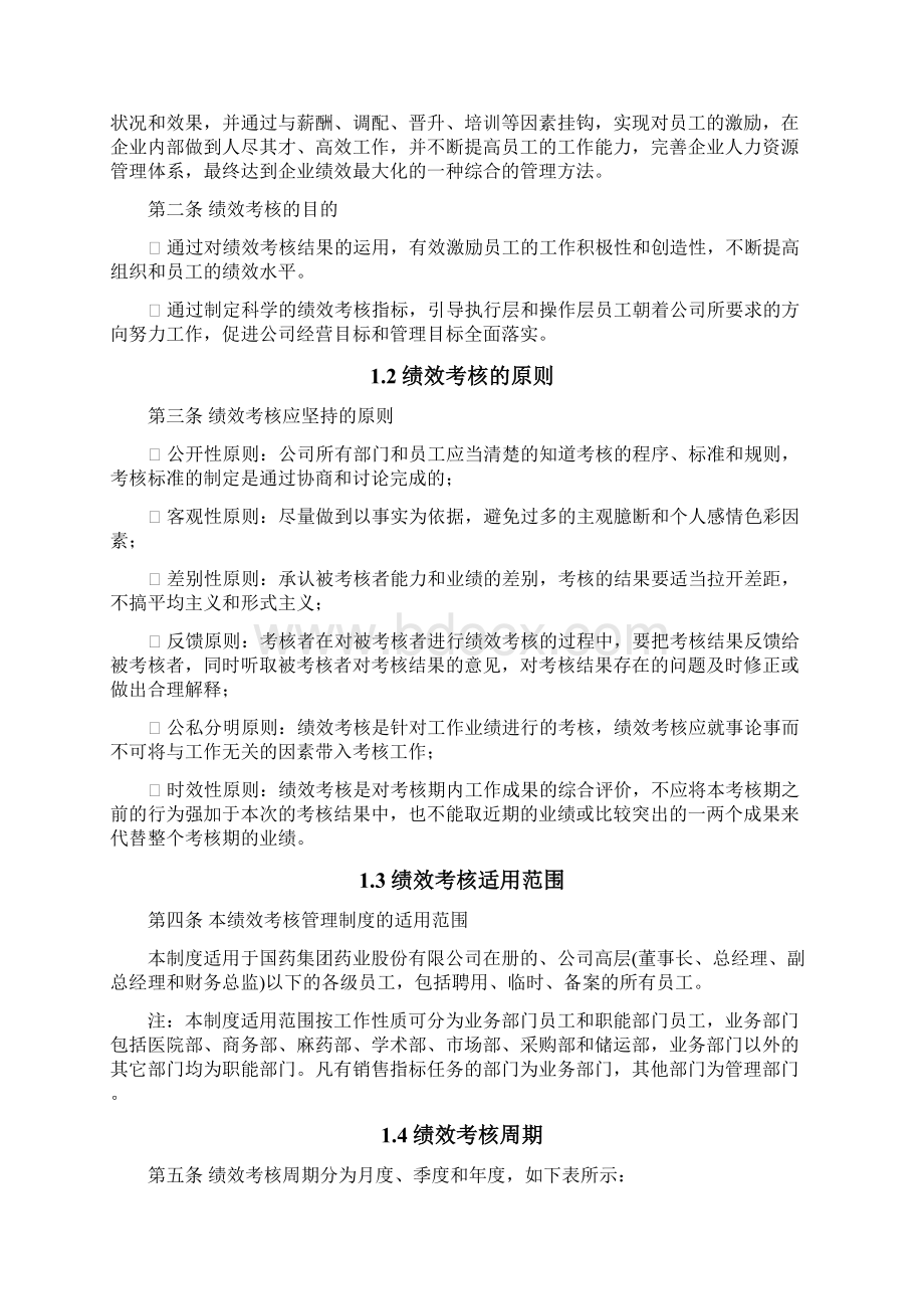 国药股份绩效考核管理制度.docx_第3页