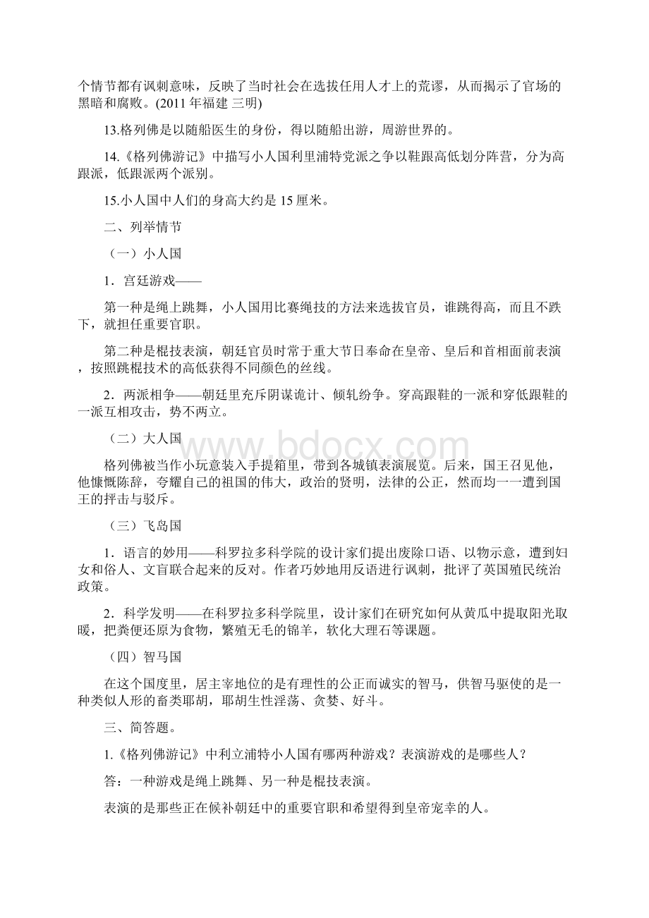 九年级课外阅读《格列佛游记》题库附答案.docx_第2页