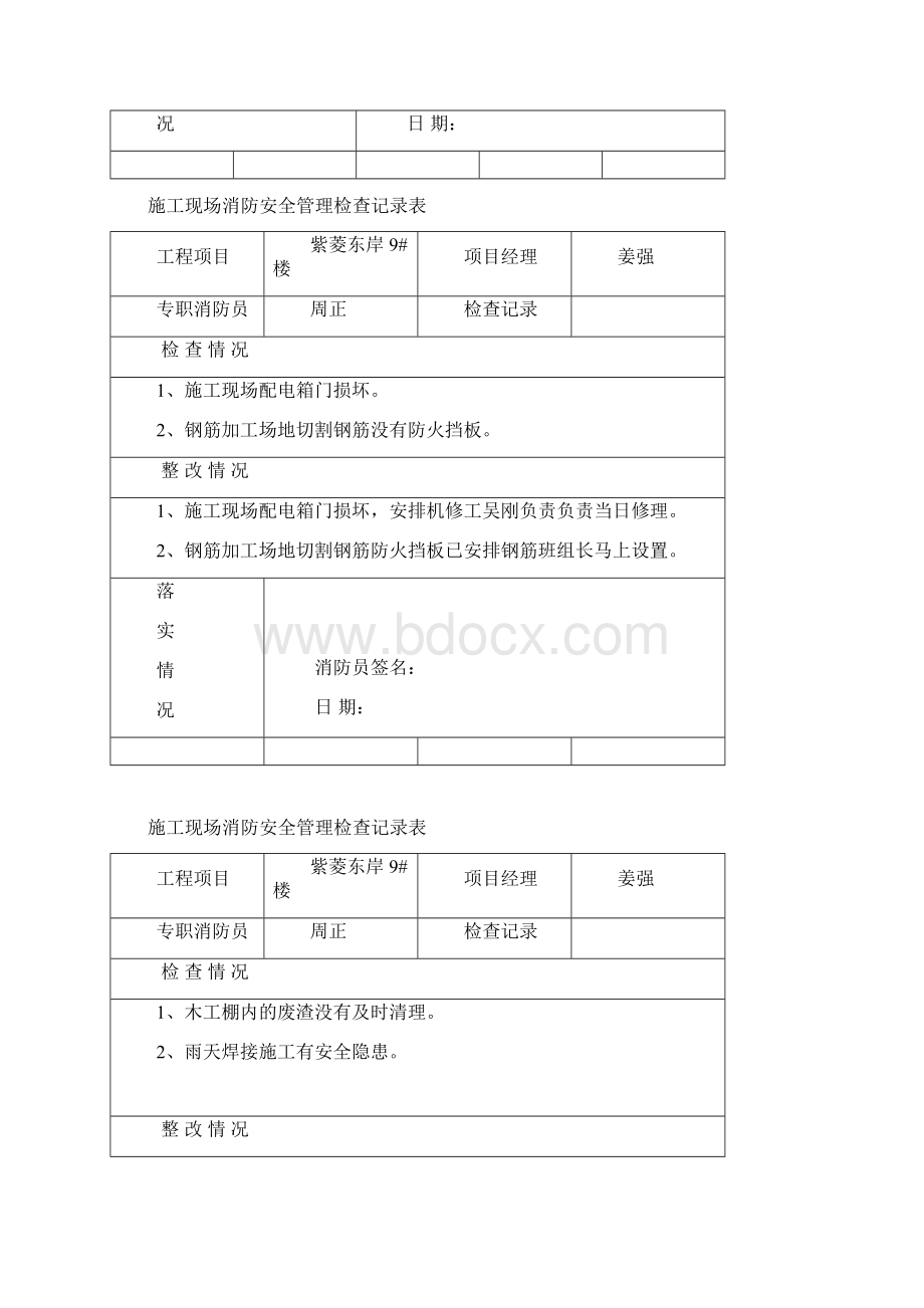 施工现场消防安全管理检查记录表.docx_第3页