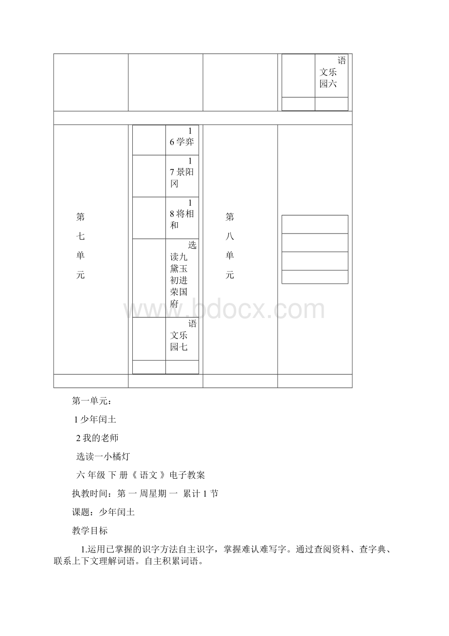 语文A版小学六年级下册全册教案Word格式文档下载.docx_第3页