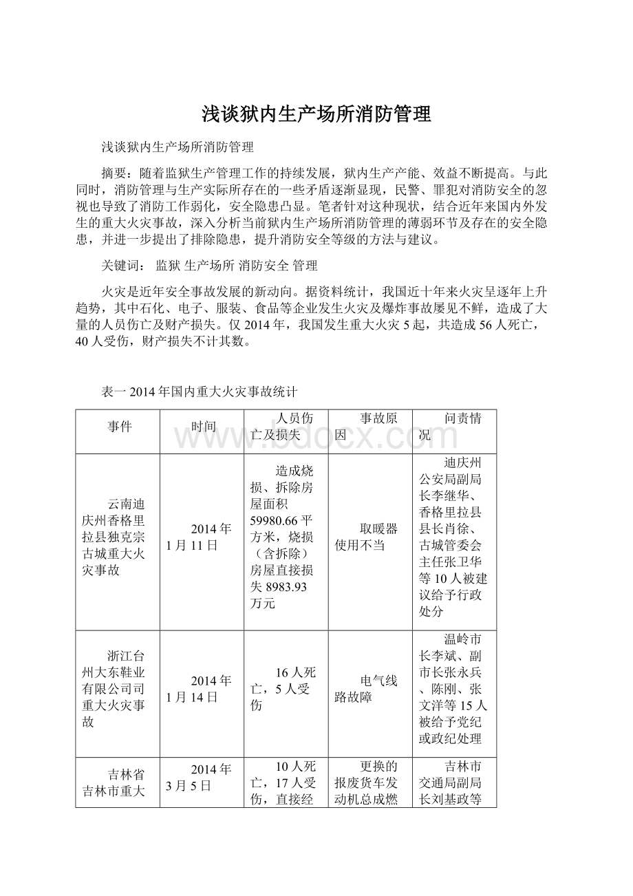 浅谈狱内生产场所消防管理.docx_第1页