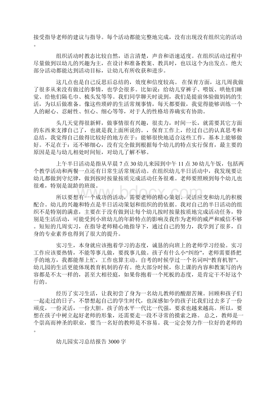 精选幼师实习总结3000字范文Word格式文档下载.docx_第2页