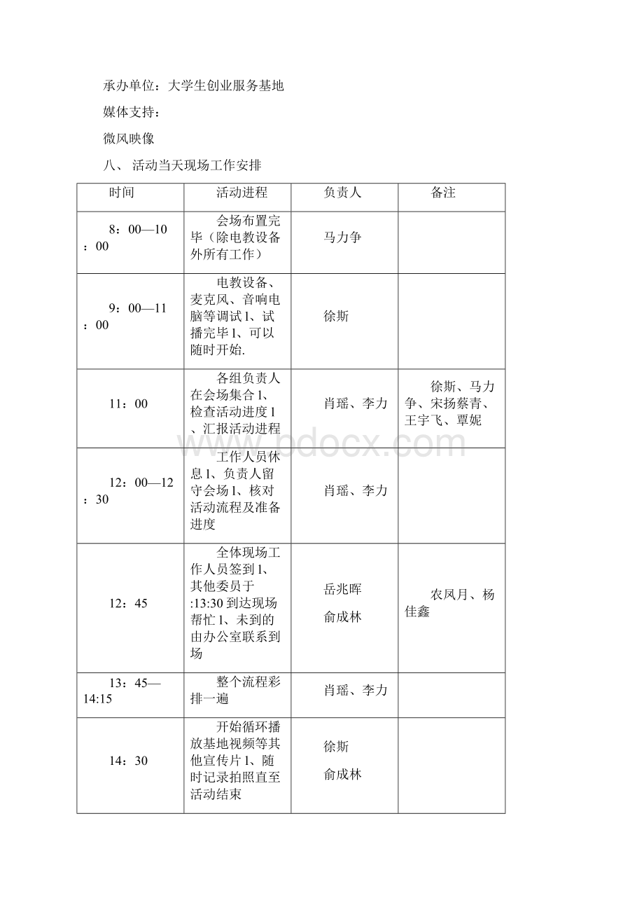 创新创业文化节启动仪式暨人才库宣讲会策划案.docx_第3页