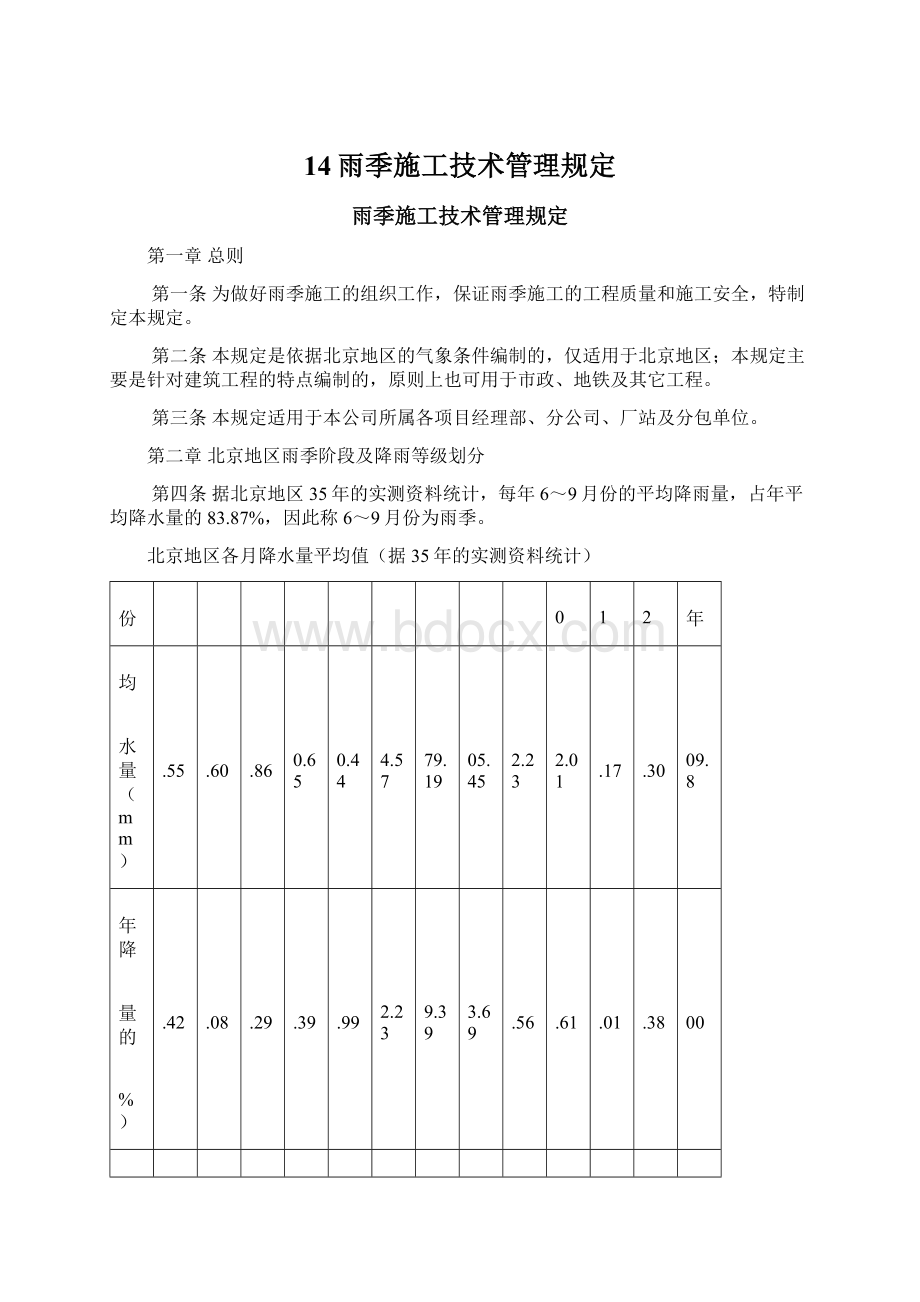 14雨季施工技术管理规定.docx_第1页